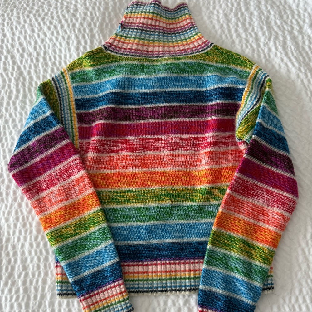 White Stag Multicolor Striped Turtleneck Sweater